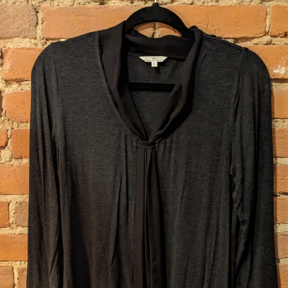 flowy top with chiffon pussy bow
